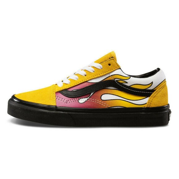 RARE Vans Flame Old Skool Banana Black Women's Size 6 - Picture 1 of 1